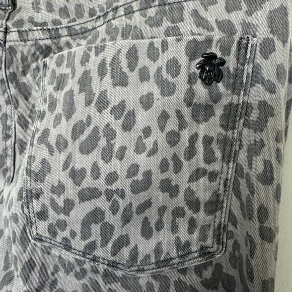 Black Orchid Los Angeles Leopard Animal Print Skinny Pants, Gray/Black, Size 26 - Picture 5 of 9
